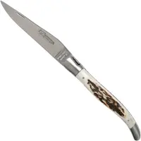 Laguiole En Aubrac 12cm Double Plates, stag horn handgevijld, L0712BCI/FSB1