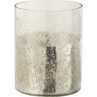 J-Line Theelichthouder / waxinelichtjeshouder / Windlicht - zilver / Transparant - 21 x 21 x 27 cm hoog.