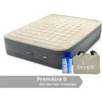 OEM Luchtbed voor twee personen - PVC - 203x152x46 cm - elektrische pomp - reparatieset - grijs