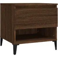 vidaXL Bijzettafel 50x46x50 cm bewerkt hout bruin eikenkleur