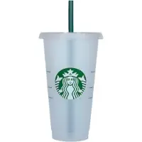 Starbucks Beker - Doorzichtig Drinkbeker - Met Rietje en Deksel - Herbruikbaar- ijskoffie beker - Milkshake beker - Tumbler - Cup