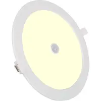 Aigostar LED Downlight Slim - PIR Bewegingssensor 360° - Inbouw Rond 24W - Warm Wit 3000K - Mat Wit - Ø240mm