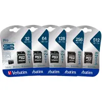 Verbatim Micro SDXC geheugenkaart | Pro U3 | UHS-3 | 256GB