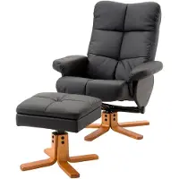 HOMCOM Relaxfauteuil met hocker en ligfunctie zwart