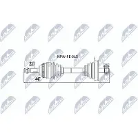 NTY NPW-RE-015 Aandrijfas