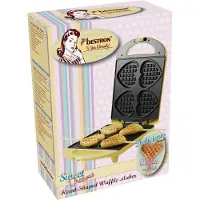 Bestron Wafelijzer - DSW271 - 1400W - 4 mini hartvormige wafels - incl. 20 houten stokjes - Geel - 5 jaar garantie