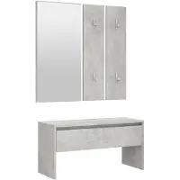 vidaXL Garderobe set bewerkt hout betongrijs