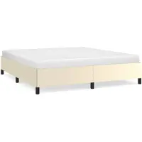 vidaXL Bedframe zonder matras, crème, 160x200 cm, kunstleer