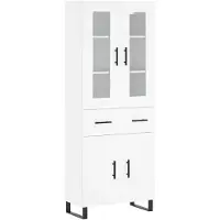 vidaXL Hoge kast 69,5x34x180 cm bewerkt hout wit