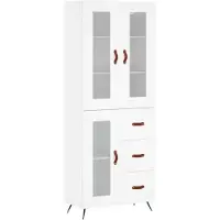vidaXL Hoge kast 69,5x34x180 cm bewerkt hout wit