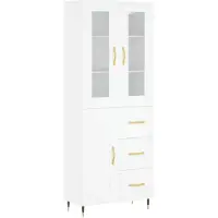 vidaXL Hoge kast 69,5x34x180 cm bewerkt hout wit