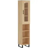 vidaXL Hoge kast 34,5x34x180 cm bewerkt hout sonoma eikenkleurig