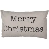 Clayre & Eef Kussenhoes 30x50 cm Beige Bruin Polyester Merry Christmas Sierkussenhoes Beige Sierkussenhoes