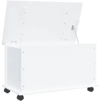 vidaXL Opbergkist met wielen ALTA 73x39,5x43 cm massief grenenhout wit