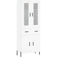 vidaXL Hoge kast, wit, 69,5 x 34 x 180 cm, houtvezel