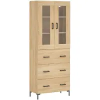 vidaXL Hoge kast 69,5x34x180 cm bewerkt hout sonoma eikenkleurig