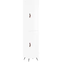 vidaXL Hoge kast 34,5x34x180 cm bewerkt hout hoogglans wit