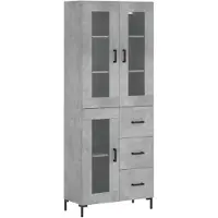 vidaXL Hoge kast 69,5x34x180 cm bewerkt hout betongrijs