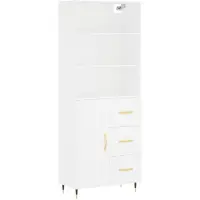 vidaXL Hoge kast 69,5x34x180 cm bewerkt hout wit