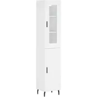 vidaXL Hoge kast 34,5x34x180 cm bewerkt hout wit