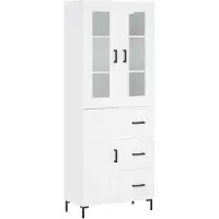 vidaXL Hoge kast, wit, 69,5 x 34 x 180 cm, houtvezel