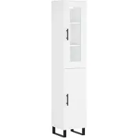 vidaXL Hoge kast 34,5x34x180 cm bewerkt hout wit
