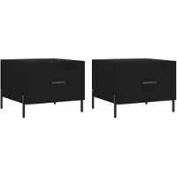 vidaXL Salontafels, 2 stuks, zwart, 50x50x40 cm, houtvezel