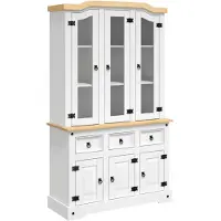 vidaXL Hoge kast Corona 112x43x191,5 cm massief Mexicaans grenenhout wit