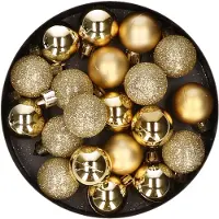 Cosy & Trendy Kerstballen - 20 stuks - goud - 3 cm - kunststof - Kerstbal