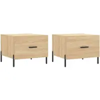 vidaXL Salontafels 2 st 50x50x40 cm bewerkt hout sonoma eikenkleurig