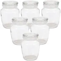 Excellent houseware Kruidenpotjes/voorraadpotjes - 12x stuks - glas - transparant - 150 ml - Voorraadpot