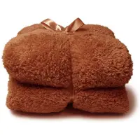 Unique living Plaid Teddy Donkerterracotta150 X 200 Cm