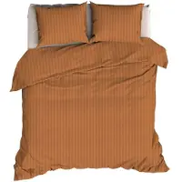 Satin d'or Dekbedovertrek Streep Spiced Terra Satijn-200 x 200 / 220 cm | 2-Persoons