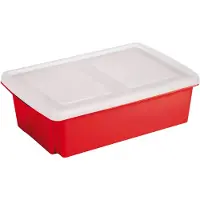 Sunware opslagbox kunststof 30 liter rood 59 x 39 x 17 cm met deksel - Opbergbox