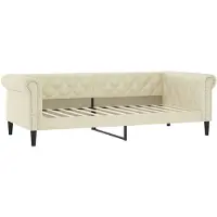 vidaXL Slaapbank 90x200 cm kunstleer crèmekleurig