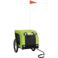 vidaXL Hondenfietstrailer oxford stof en ijzer groen en zwart