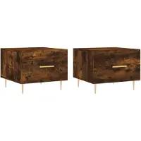 vidaXL Salontafels 2 st 50x50x40 cm bewerkt hout gerookt eikenkleurig