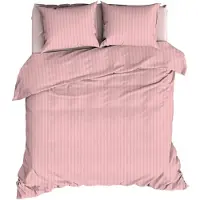Satin d'or Dekbedovertrek Streep Crystal Rose Satijn-260 x 200 / 220 cm | Extra Breed