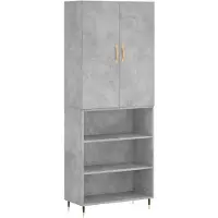 vidaXL Hoge kast 69,5x34x180 cm bewerkt hout betongrijs