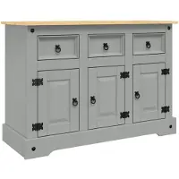 vidaXL Dressoir Corona 112x43x78 cm massief Mexicaans grenenhout grijs