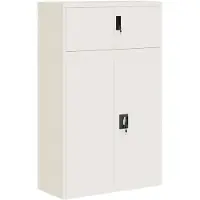 vidaXL Archiefkast 90x40x145 cm staal wit