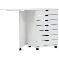 vidaXL Ladekast met bureau MOSS verrijdbaar massief grenenhout wit