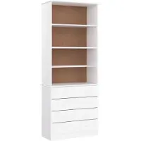 vidaXL Boekenkast met lades ALTA 77x35x186,5 cm massief grenenhout wit