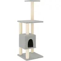 vidaXL Kattenkrabpaal met sisal krabpalen 104 cm lichtgrijs