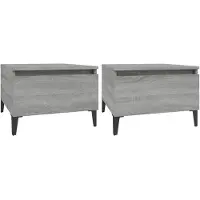 vidaXL Bijzettafels 2 st 50x46x35 cm bewerkt hout grijs sonoma eiken