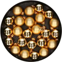 Othmar decorations mini kerstballen van glas - 24x - goud - 2,5 cm - Kerstbal