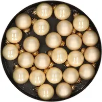 Othmar decorations mini kerstballen van glas - 24x - champagne - 2,5cm - Kerstbal