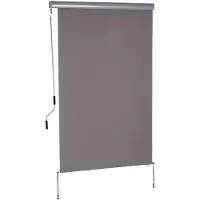 Outsunny Sunny Rolgordijn met handslinger wand\/dakmontage UV50+ Alu Grijs 120 x 200 cm