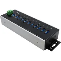 EXSYS EX-1110HMVS-WT (USB-B, 10 Havens), Docking station + USB-hub, Zwart