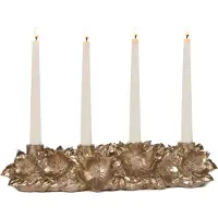 Goodwill -KAARSENHOUDER-BLOEM-CHAMPAGNE-4 KAARSEN-44 CM-CHIQUE-EXCLUSIEF-UNIEK